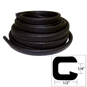 TACO Marine TACO Flexible Vinyl Trim - ¼" Opening x ½"W x 25'L - Black - V30-1008B25-1