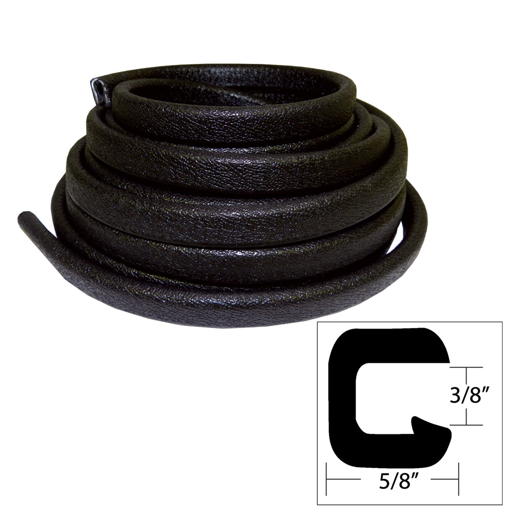 TACO Marine TACO Flexible Vinyl Trim - ⅜" Opening x ⅝"W x 25'L - Black - V30-1312B25-1