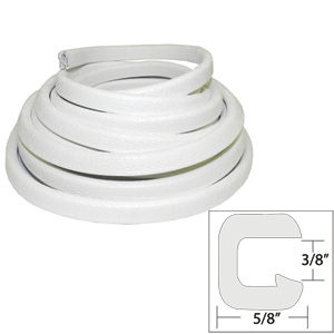 TACO Marine TACO Flexible Vinyl Trim - ⅜" Opening x ⅝"W x 25'L - White - V30-1312W25-1