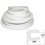 TACO Marine TACO Flexible Vinyl Trim - ½" Opening x ⅝"W x 25'L - White - V30-1316W25-1