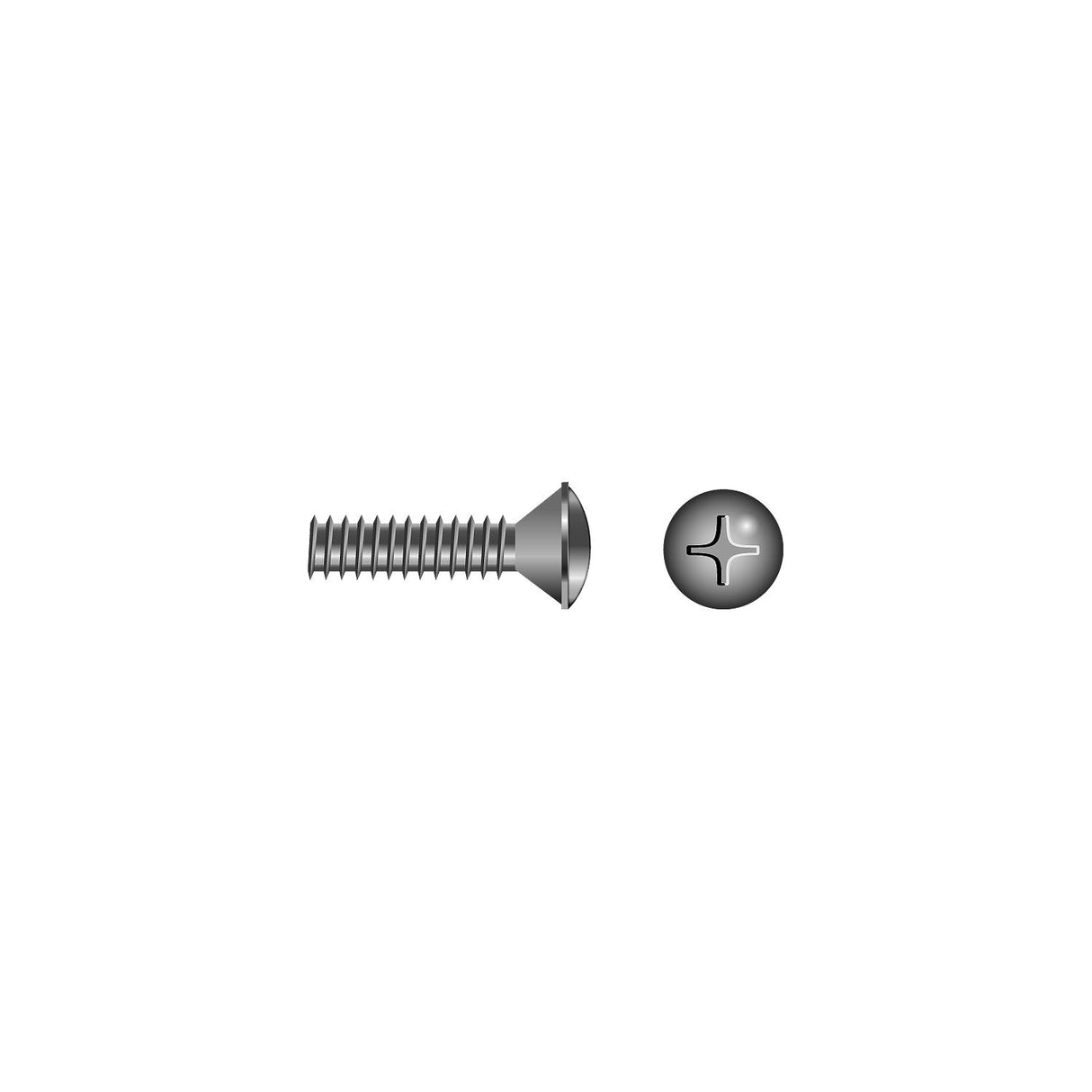 Seachoice Phillips Machine Screws, Oval Head, 10-24 x 3/4"