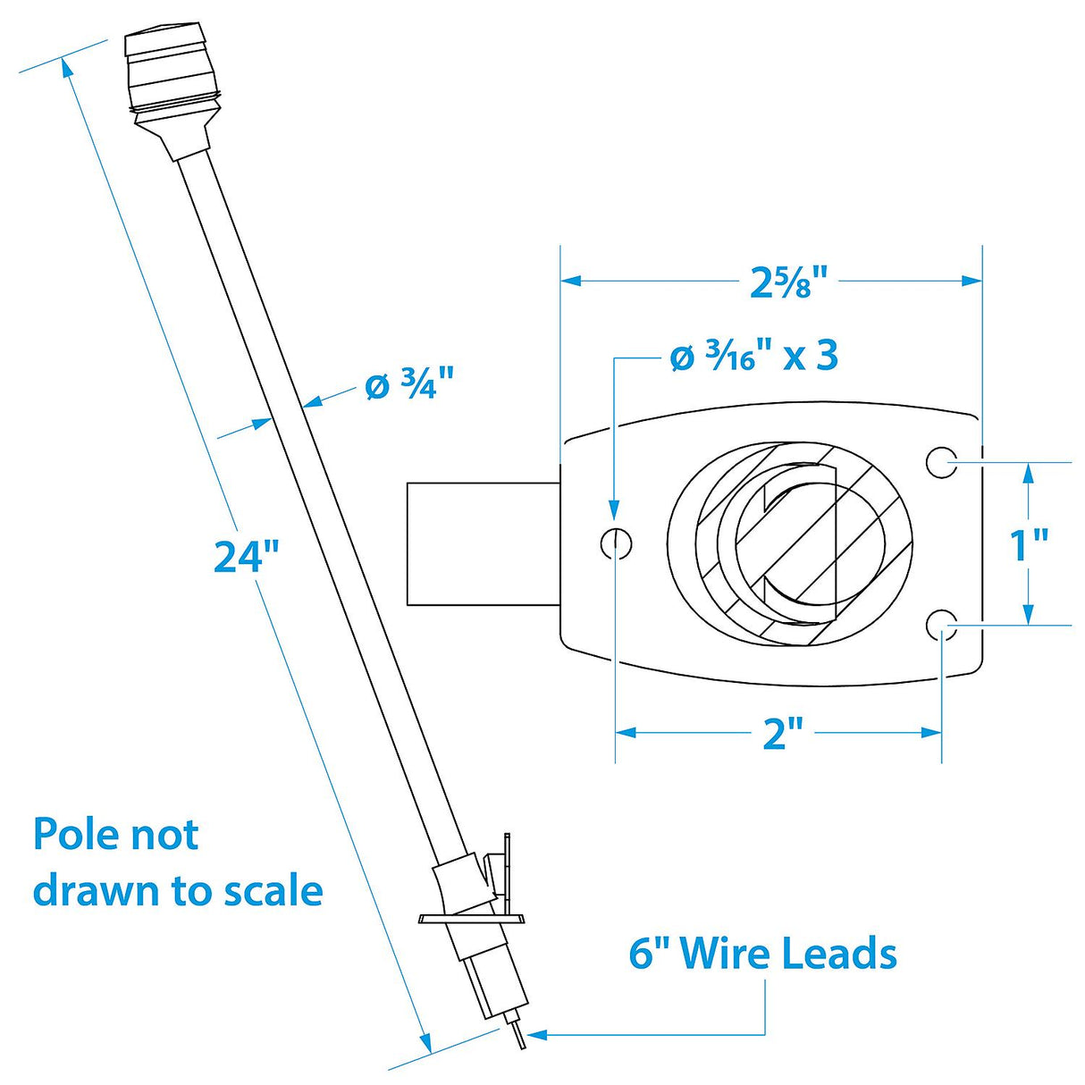 Seachoice LED All-Round Light for Boating, Stainless Steel, 24 In. - 2941 - official Seachoice product image 7