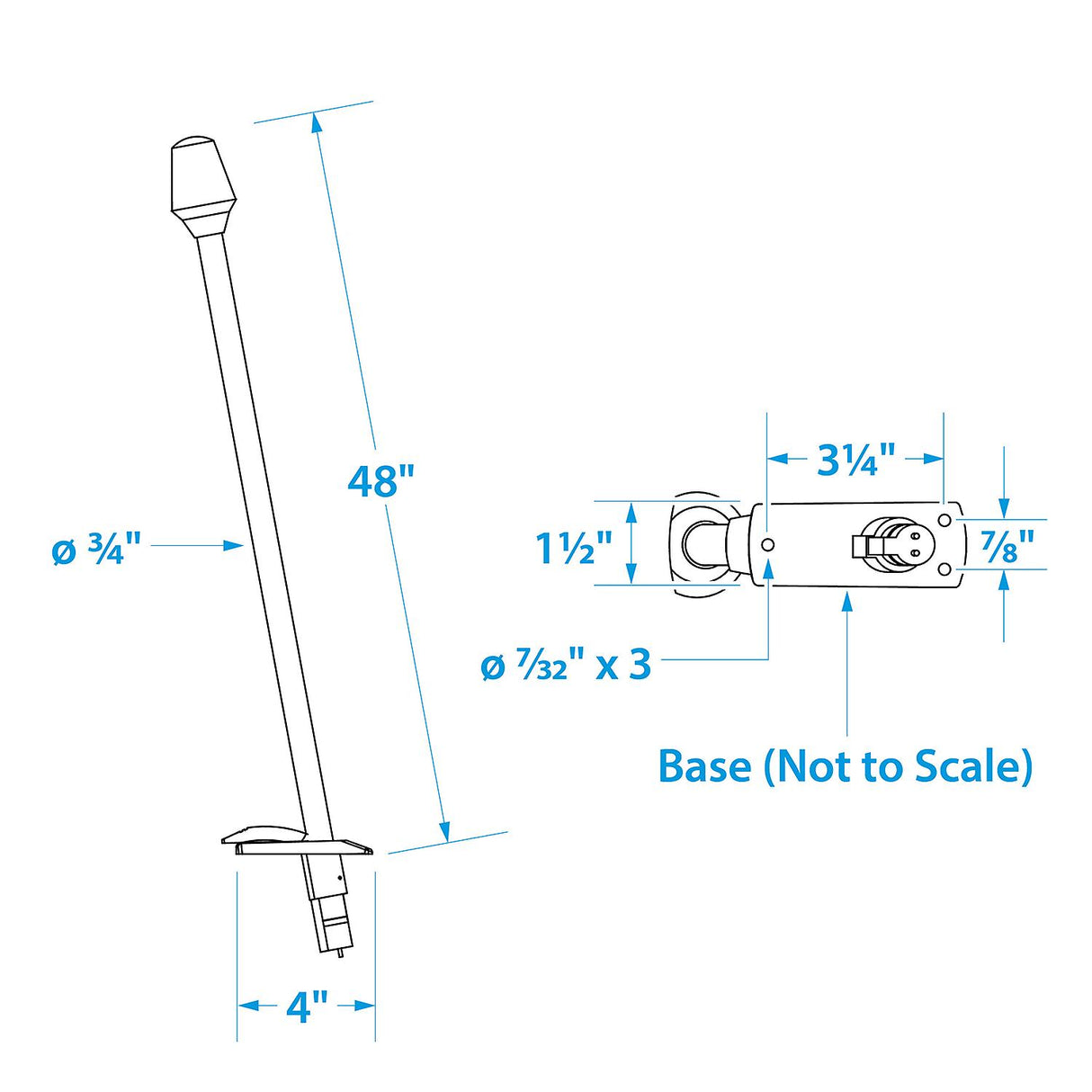 Seachoice LED All-Round Light for Boating, Stow-A-Way Aluminum Light, 48 In. - 2961 - official Seachoice product image 7