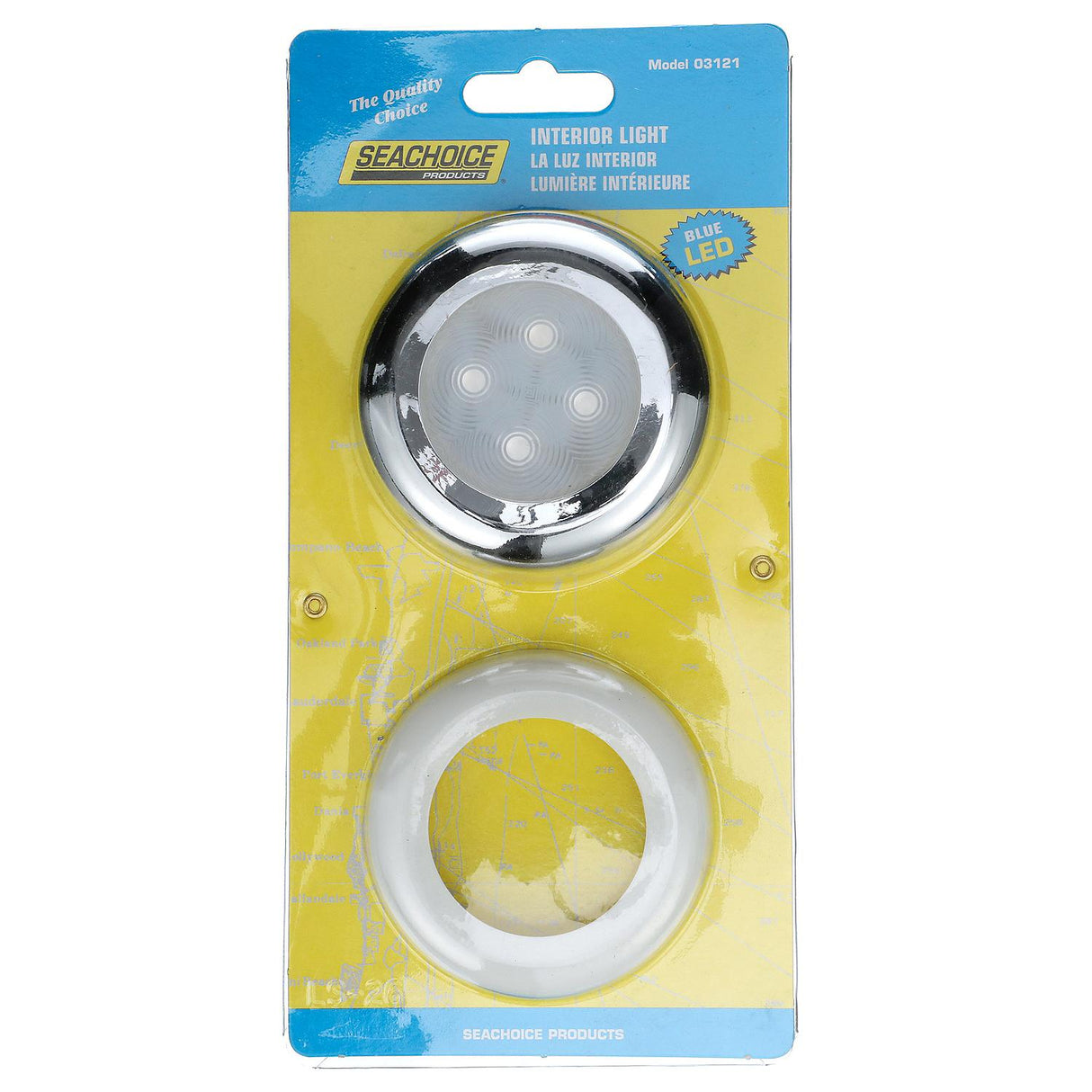 Seachoice LED Courtesy Interior Light Chrome/White Bezel, Blue LED - 3121 - official Seachoice product image 5