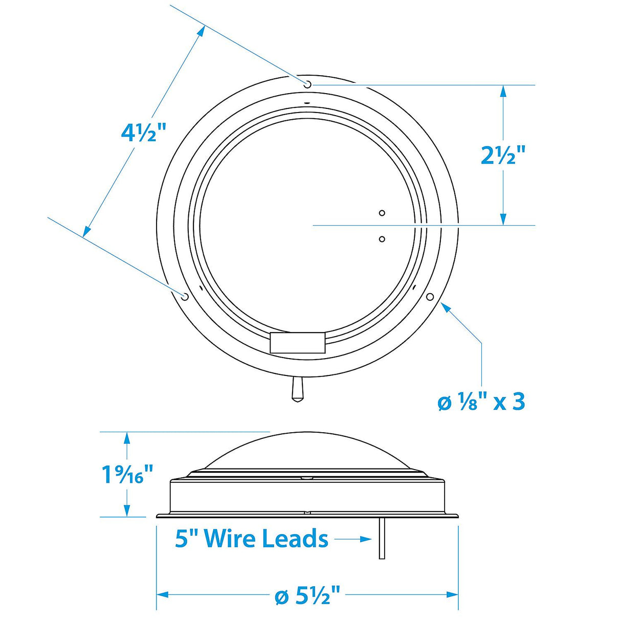 Seachoice LED Surface-Mount Dome Light, Bright White, Stainless Steel Flange, 4 in. Diameter - 3281 - official Seachoice product image 4
