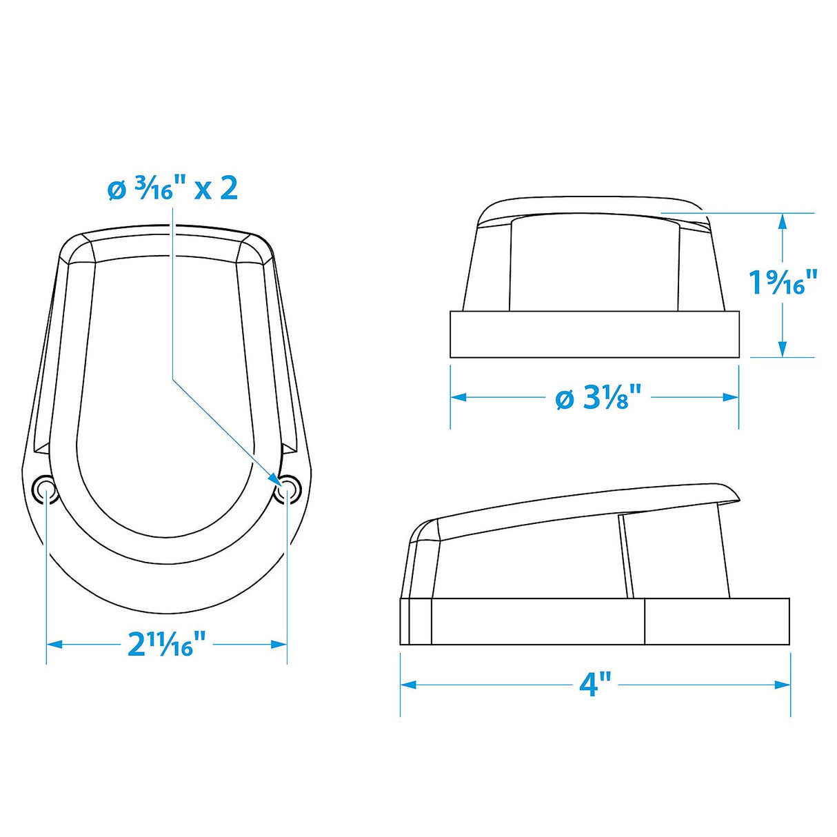 Seachoice Bow Light Marine Navigation, Horizontal Mount, Bi-Color, for Boats Under 39 Feet - SC50-05011 - official Seachoice product image 6