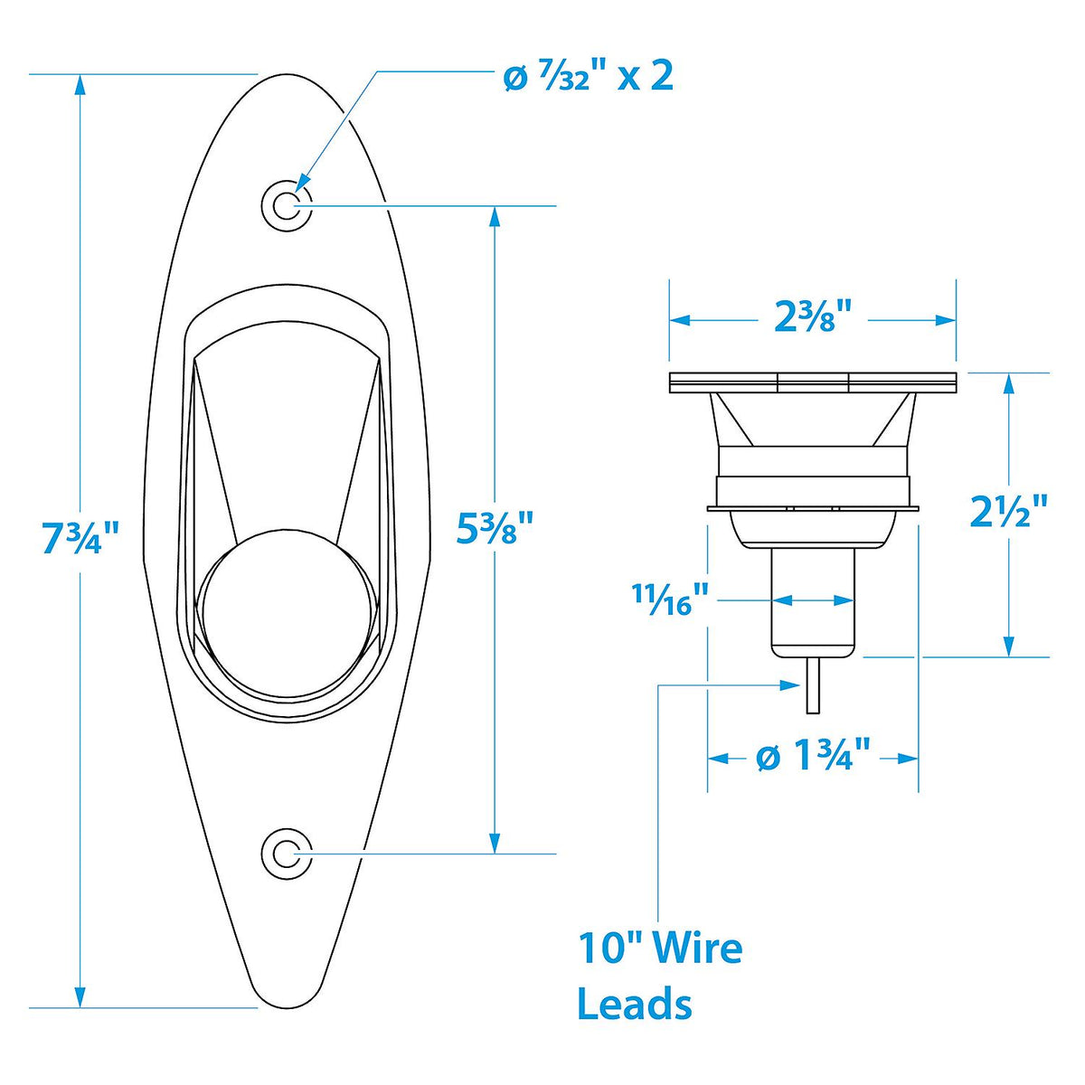 Seachoice Corrosion-Resistant Stainless Steel Side Light, Boat Navigation, Flush Mount - 05151 - image 3