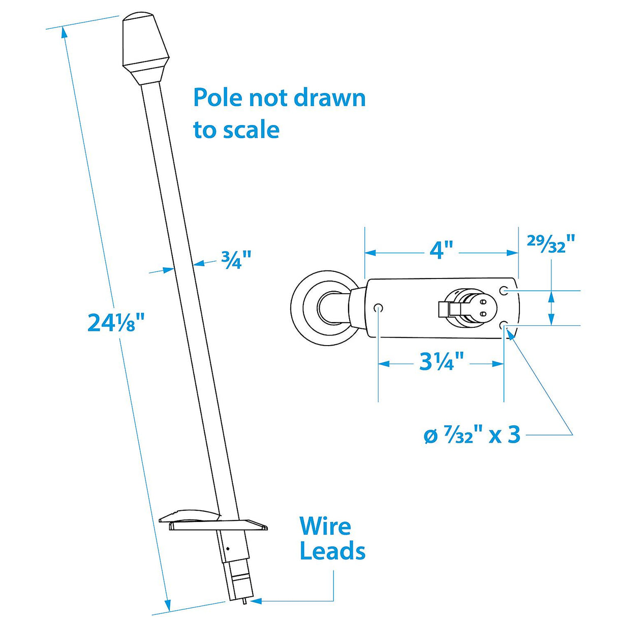 Seachoice All-Round White Light, Boat Navigation, 24-1/8 In. - 5571 - official Seachoice product image 4