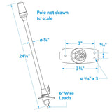 Seachoice LED All-Round White Light for Boating, Stow-A-Way Aluminum Light, 24-1/8 In. - SC50-05631 - official Seachoice product image 3