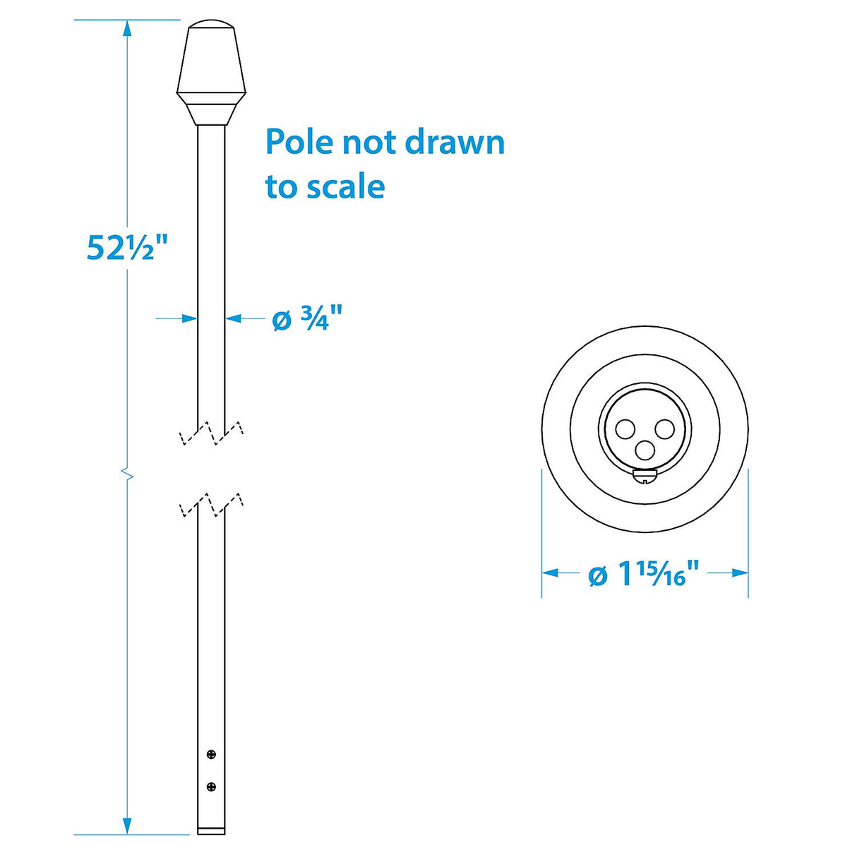Seachoice LED All-Round White Light for Boating, Stow-A-Way Aluminum Light, 52-1/2 In. - 5701 - official Seachoice product image 7