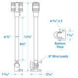 Seachoice Deluxe Fold-Down Masthead and All-Around Navigation Light, Horizontal Surface Mount, 12-5/8 in. - SC50-05931 - official Seachoice product image 6