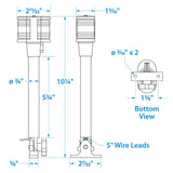 Seachoice Fold-Down Masthead and All-Round White Light, 3-Mile Visibility for Sail or Powerboats Under 66 Feet - SC50-05961 - official Seachoice product image 6