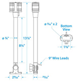 Seachoice Deluxe Fold-Down Masthead and All-Around Navigation Light, Vertical V Mount, 12-5/8 in. - SC50-05971 - official Seachoice product image 4