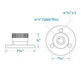 Seachoice Cable Outlet, 1/4 In., Weatherproof, Chrome-Plated Brass - 50-10011 - official Seachoice product image 3