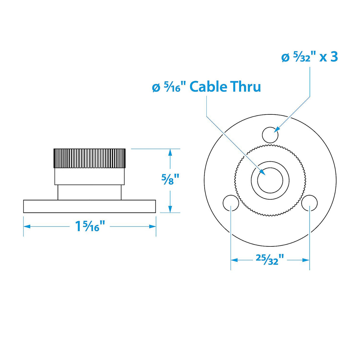 Seachoice Cable Outlet, 5/16 In., Weatherproof, Chrome-Plated Brass - 50-10021 - official Seachoice product image 5