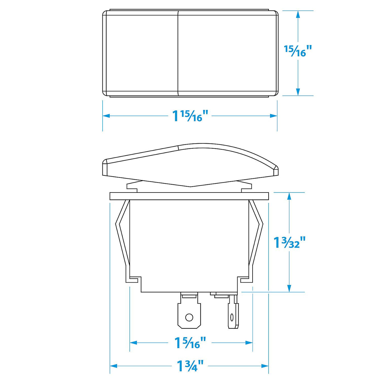 Seachoice Non-Illuminated Rocker Switch, SPST, 2 Terminal, On/Off, Black - 50-10801 - official Seachoice product image 5