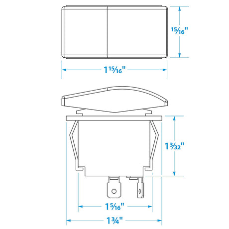 Seachoice Non-Illuminated Rocker Switch, SPST, 2 Terminal, On/Off, Black - 50-10801 - official Seachoice product image 5