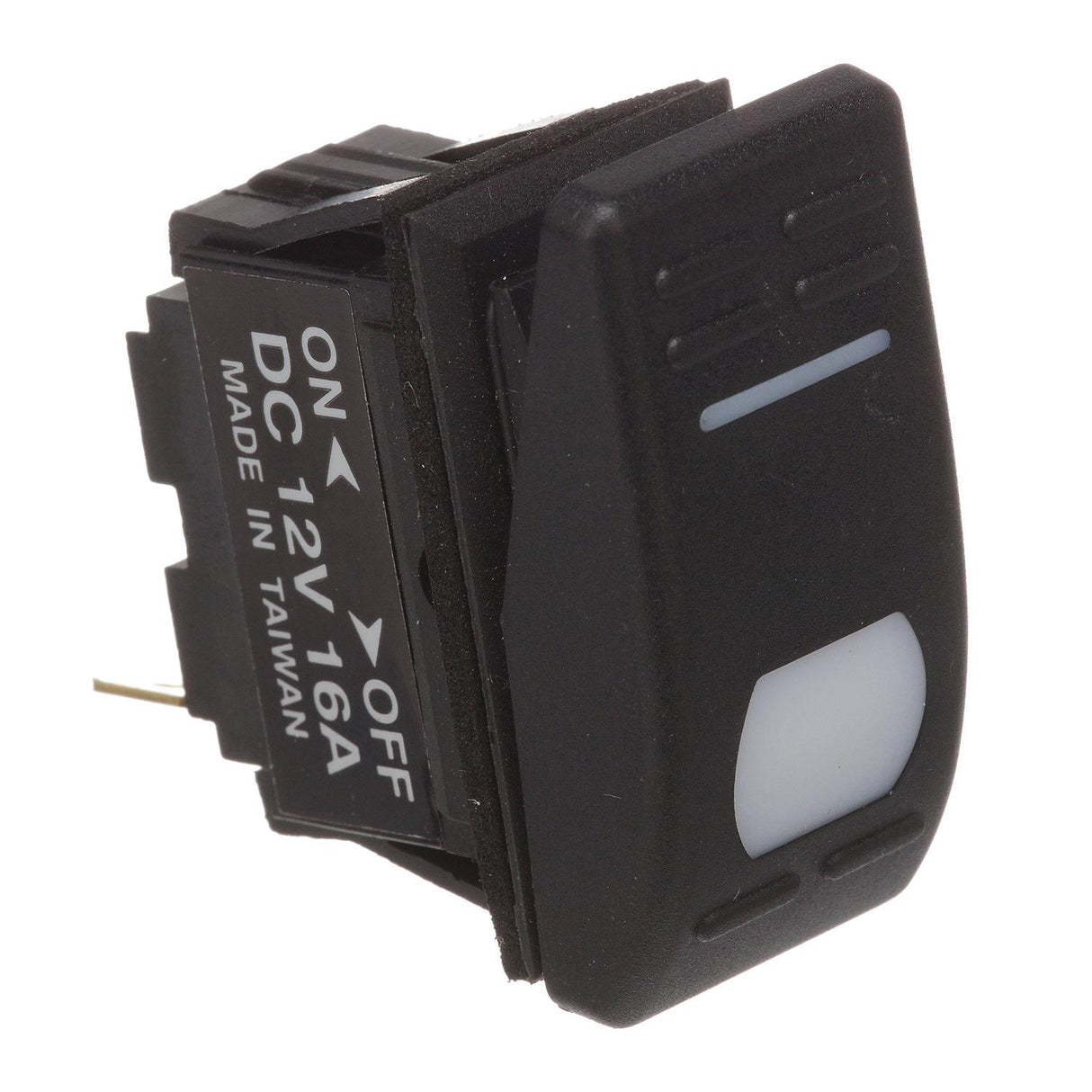 Seachoice Illuminated Rocker Switch, SPST, 3 Terminal, On/Off, Black - 50-10961