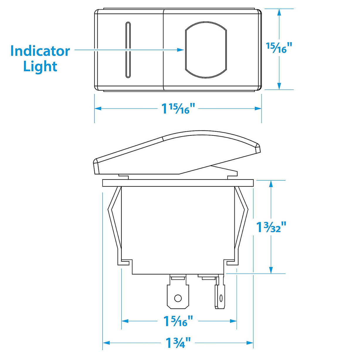 Seachoice Illuminated Rocker Switch, SPST, 3 Terminal, On/Off, Black - 50-10961 - official Seachoice product image 5
