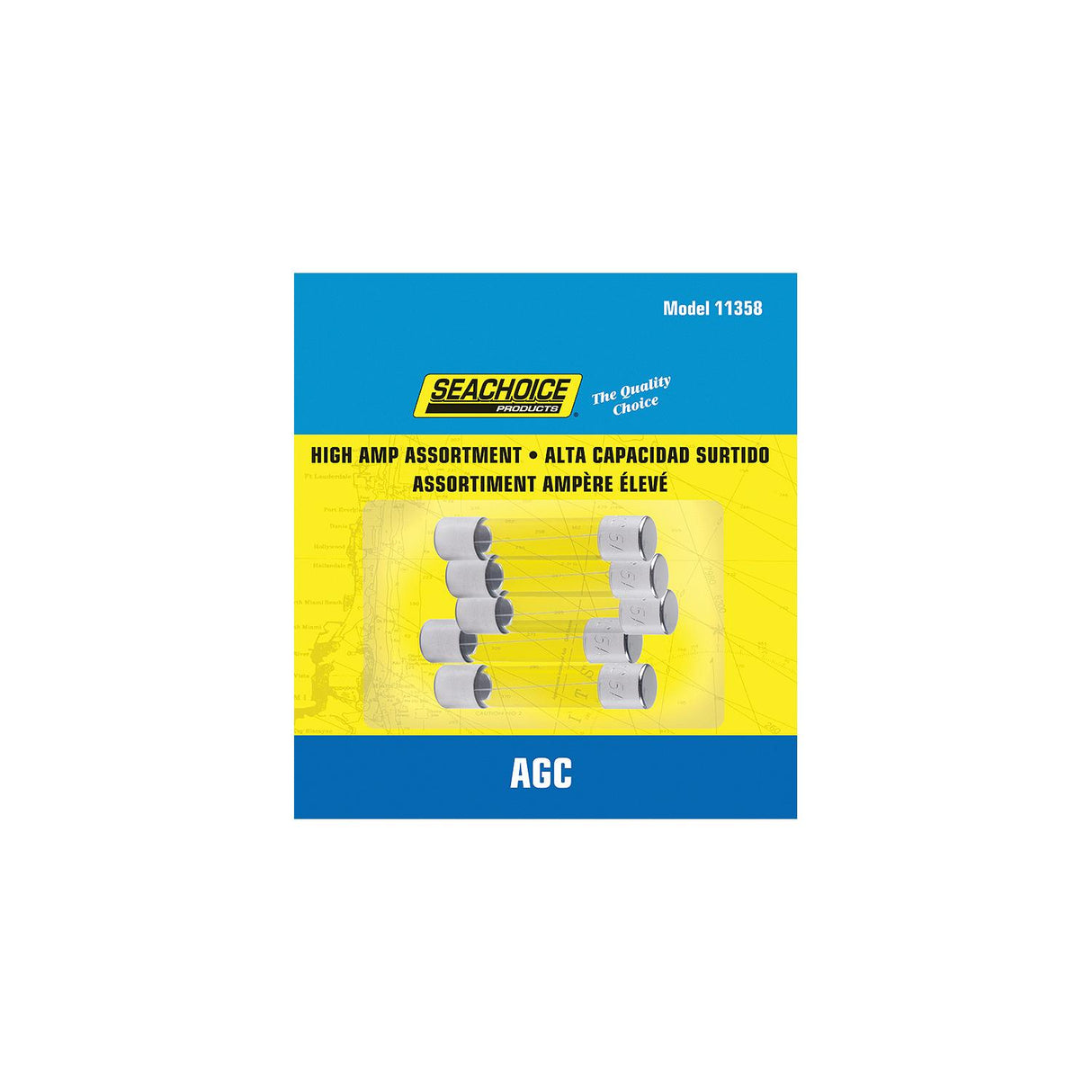 Seachoice High Amp AGC Glass Fuse Assortment, 5ea - SC11358