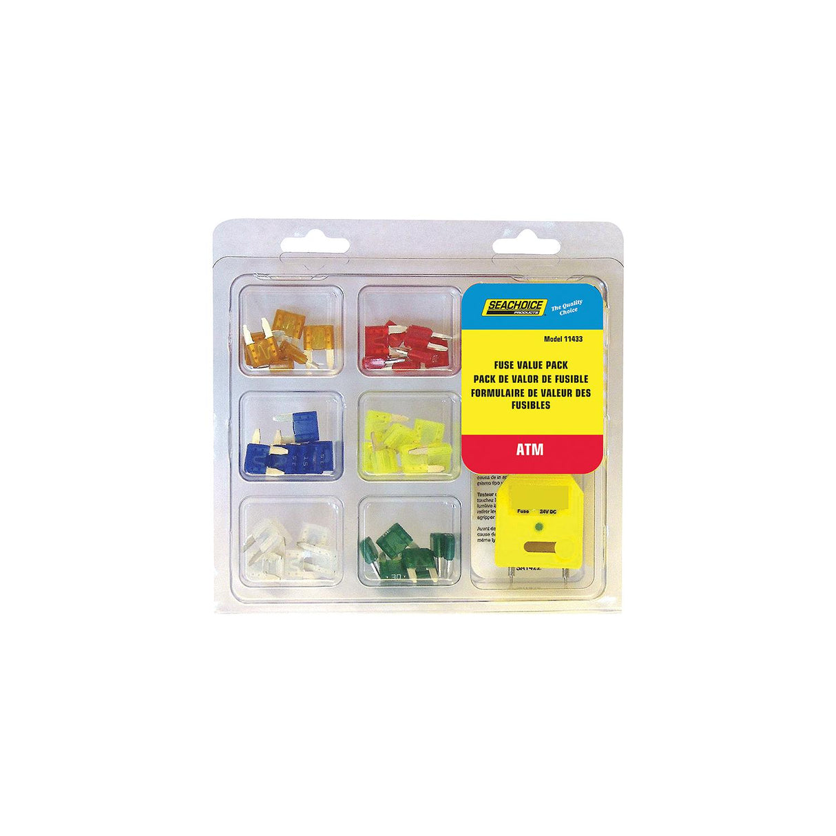 Seachoice ATM Fuse Value Pack, Contains 42 Assorted ATM Fuses and Tester, for Auto, Marine or Electronics Applications Up to 12V - SC11433 - official Seachoice product image 7