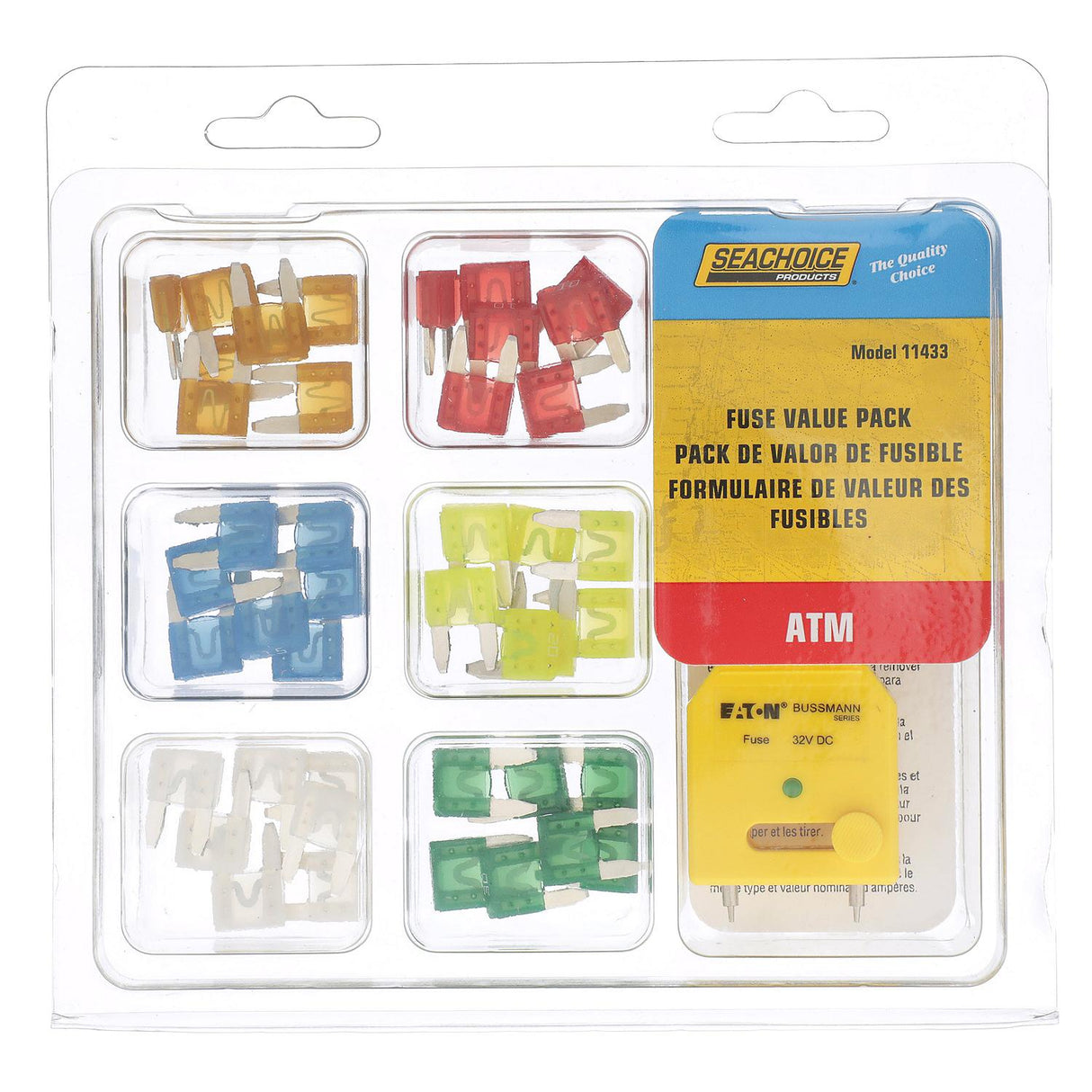 Seachoice ATM Fuse Value Pack, Contains 42 Assorted ATM Fuses and Tester, for Auto, Marine or Electronics Applications Up to 12V - SC11433 - official Seachoice product image 4