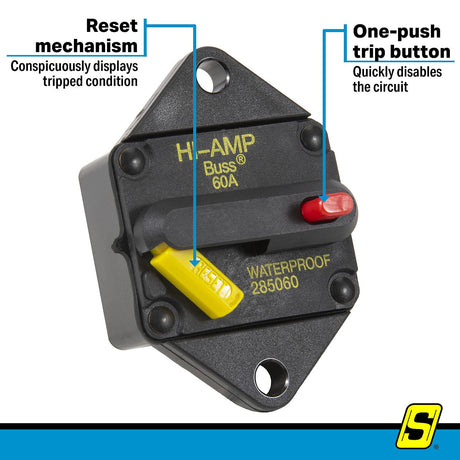 Seachoice 11464 285 Series Panel Mount Circuit Breaker, 60 Amp - SC11464 - official Seachoice product image 5