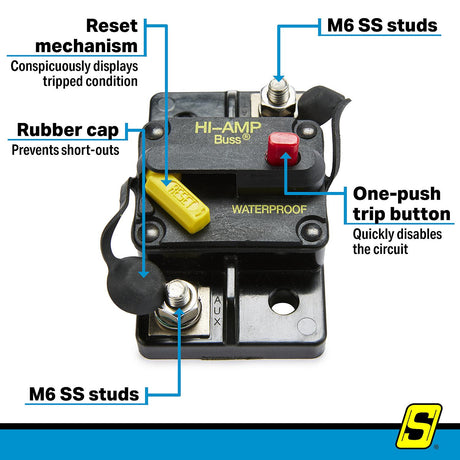 Seachoice 11484 285 Series Surface Mount Circuit Breaker, 60 Amp - SC11484 - official Seachoice product image 6