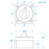 Seachoice Battery Select Switch, Compact, Disconnect Isolator Cutoff, Dual, 12 -50V - SC50-11531 - official Seachoice product image 5
