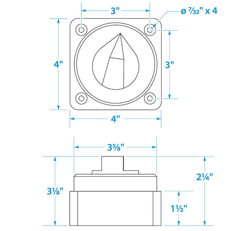Seachoice Battery Select Switch, Compact, Disconnect Isolator Cutoff, Dual, 12 -50V - SC50-11531 - official Seachoice product image 5