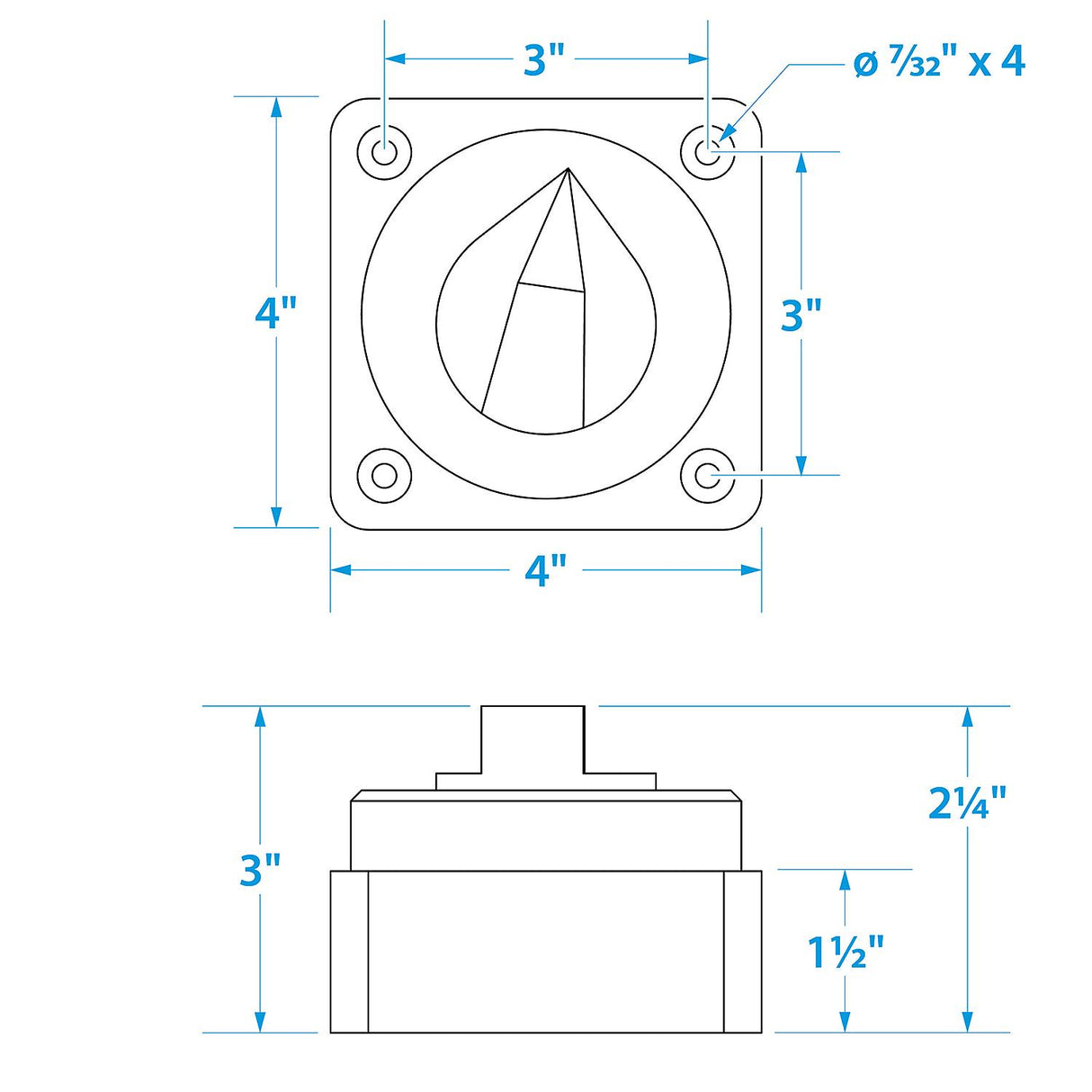 Seachoice 11561 Battery Select Switch, Compact, Disconnect Isolator Cutoff, 12 -50V - SC50-11561 - official Seachoice product image 4