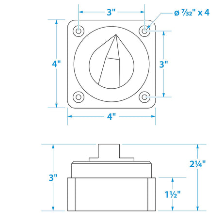 Seachoice 11561 Battery Select Switch, Compact, Disconnect Isolator Cutoff, 12 -50V - SC50-11561 - official Seachoice product image 4