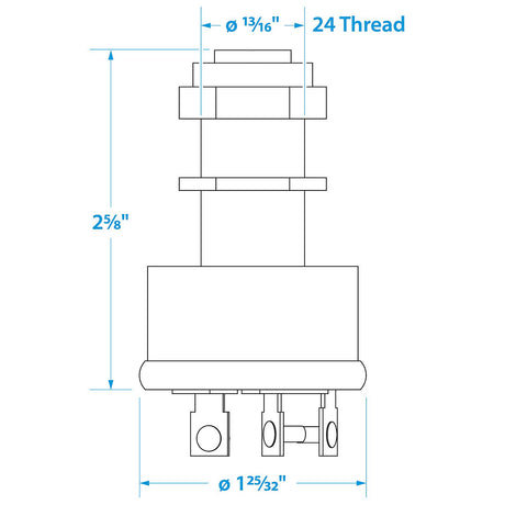 Seachoice 3-Position Heavy Duty Ignition Starter Switch - 50-11621 - official Seachoice product image 4