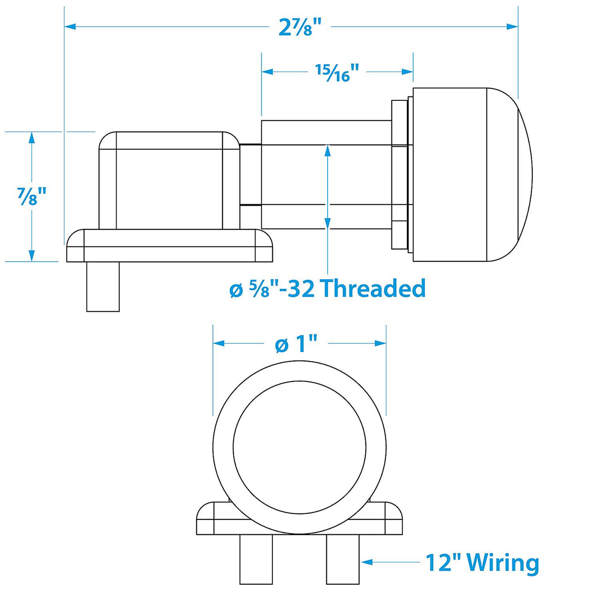 Seachoice 2-Position Off/Momentarily On Push Button Switch, 6-36V, 18 Gauge Wire Leads - 11761 - official Seachoice product image 3