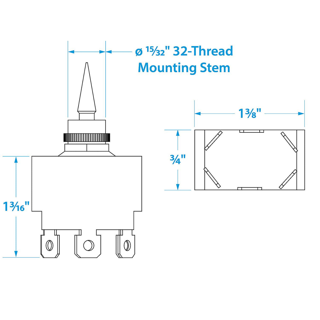 Seachoice 3-Position Toggle Switch, Momentary On/Off/Momentary On - 12031 - official Seachoice product image 7