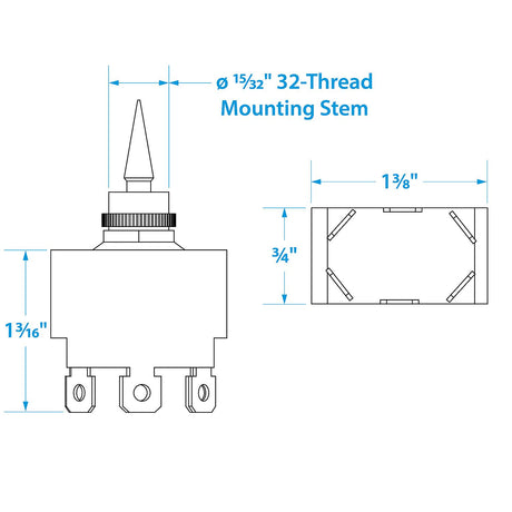 Seachoice 3-Position Toggle Switch, Momentary On/Off/Momentary On - 12031 - official Seachoice product image 7