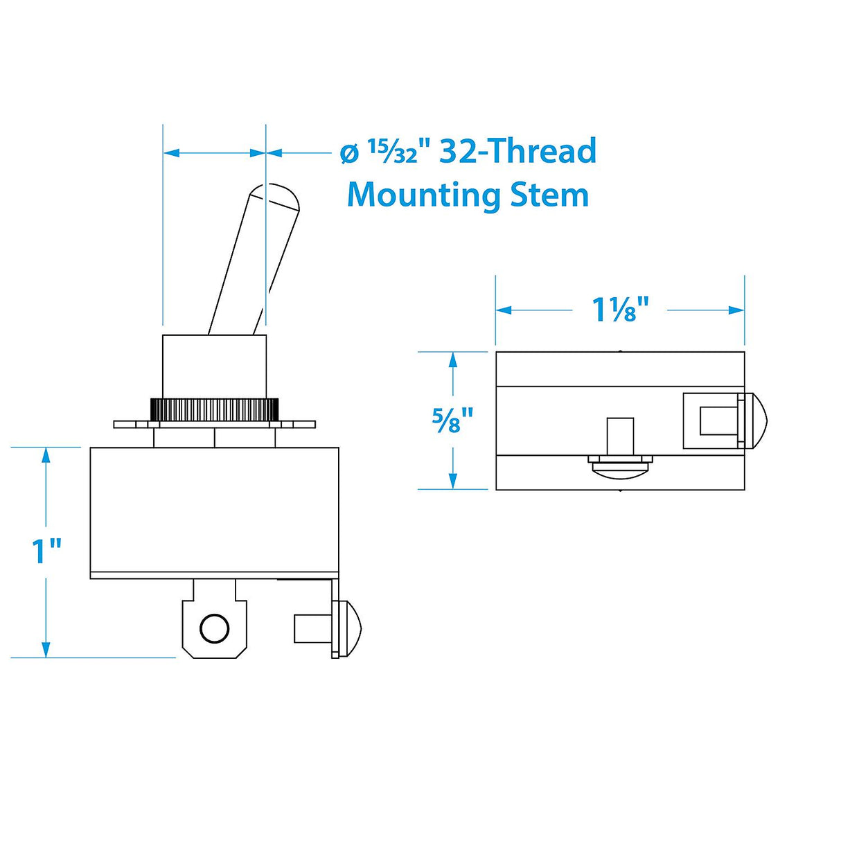 Seachoice 2-Position Boat Toggle Switch, Off/On - SC50-12101