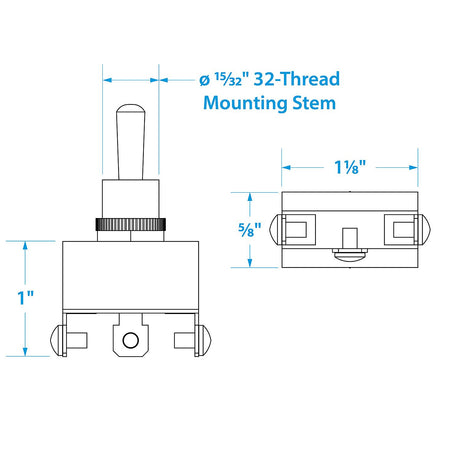 Seachoice 3-Position Boat Toggle Switch, On/Off/On - SC50-12121 - official Seachoice product image 6