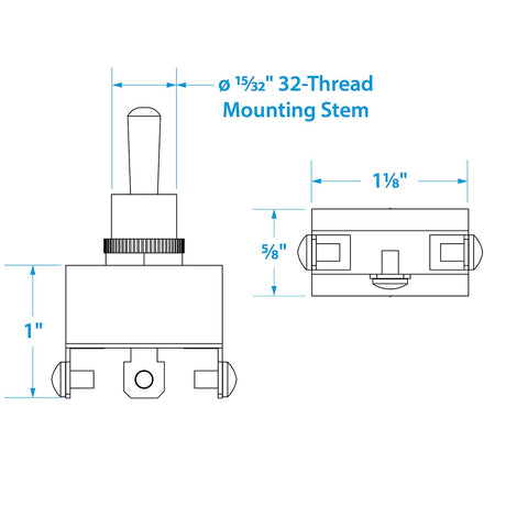 Seachoice 3-Position Boat Toggle Switch, Momentary On/Off/Momentary On - SC50-12161 - official Seachoice product image 8