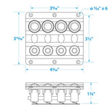 Seachoice 12321 LED 12V 4-Switch Distribution Panel, Pre-Wired, Boat Panel Mount - 12321 - official Seachoice product image 3