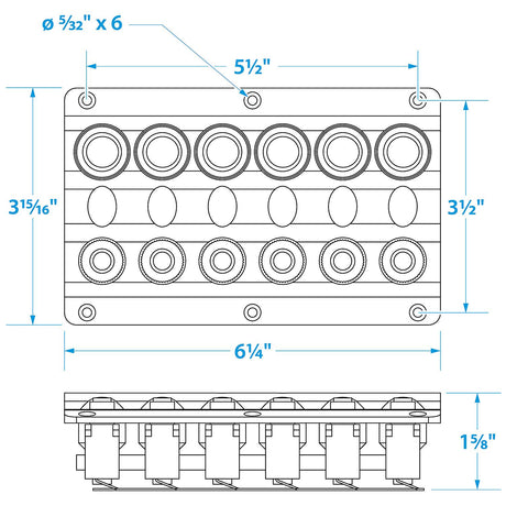 Seachoice 12331 LED 12V 6-Switch Distribution Panel, Pre-Wired, Boat Panel Mount - 12331 - official Seachoice product image 3