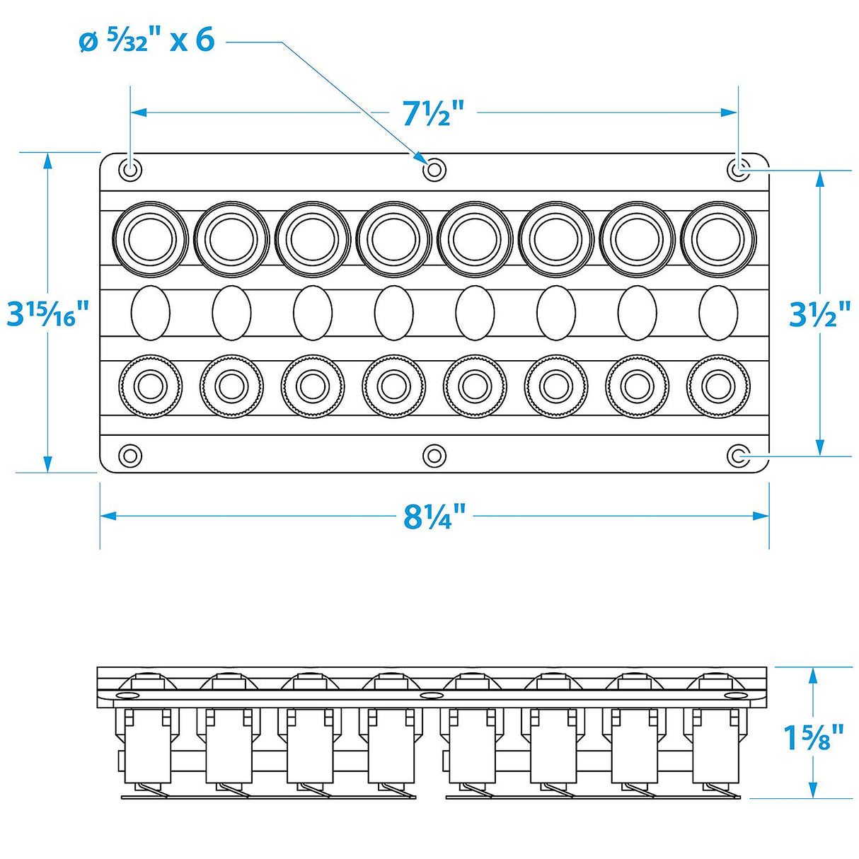 Seachoice 12341 LED 12V 8-Switch Distribution Panel, Pre-Wired, Boat Panel Mount - 12341 - official Seachoice product image 4