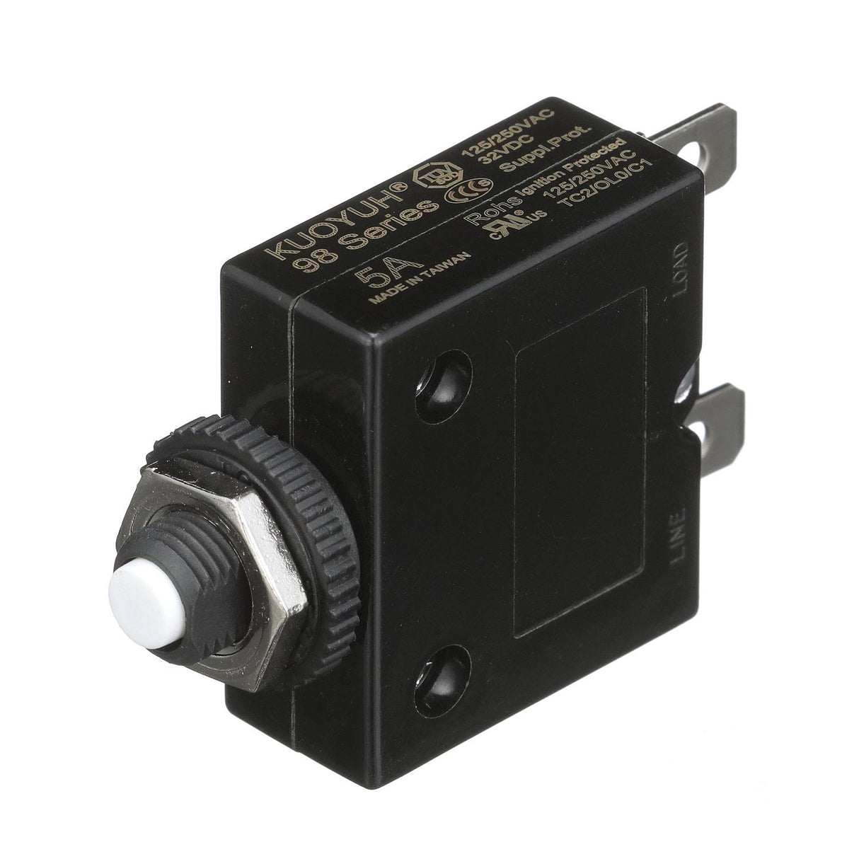 Seachoice Circuit Breaker, Push to Reset, 5 Amp - 13091 - official Seachoice product image 4