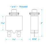 Seachoice Circuit Breaker, Push to Reset, 10 Amp - 13111 - official Seachoice product image 4