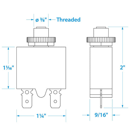 Seachoice Circuit Breaker, Push to Reset, 15 Amp - 13131 - official Seachoice product image 4