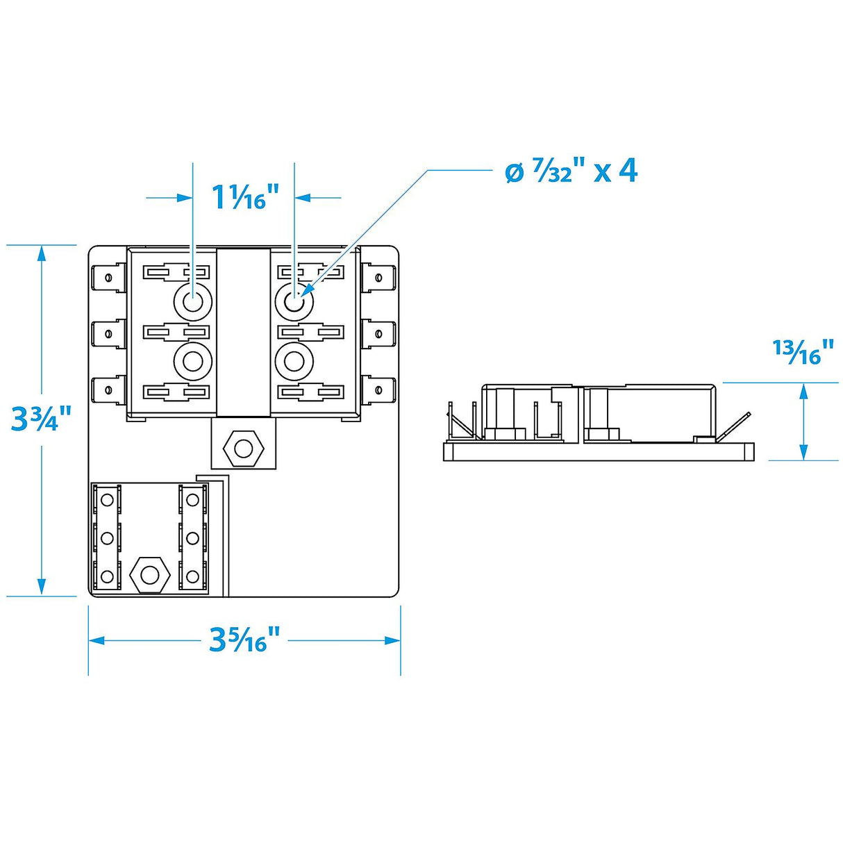 Seachoice 13301 Fuse Block ATO/ATC, 6 Gang Ground Bar 12V - SC50-13301 - official Seachoice product image 5