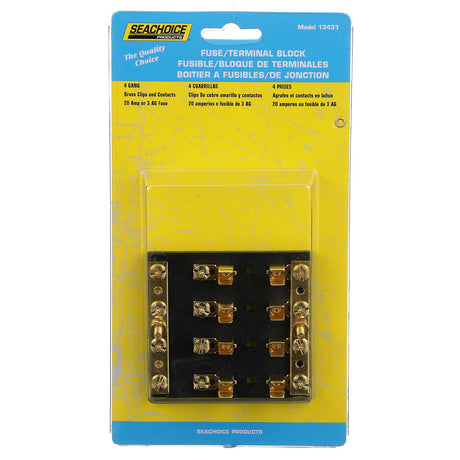 Seachoice 4-Gang Fuse and Terminal Block, Brass Clips and Contacts, SFE 20 Amp of 3AG Fuse - 13431 - official Seachoice product image 6