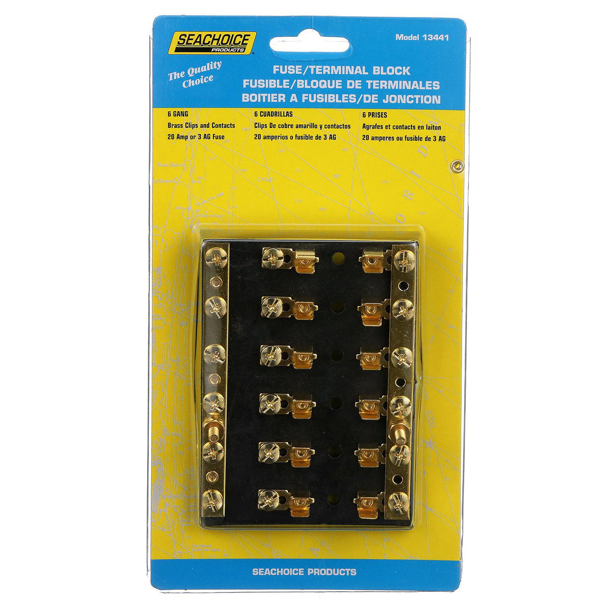 Seachoice 6-Gang Fuse and Terminal Block, Brass Clips and Contacts, SFE 20 Amp of 3AG Fuse - 13441 - official Seachoice product image 5