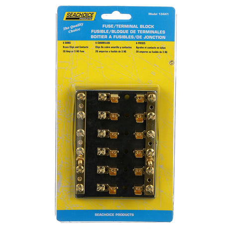 Seachoice 6-Gang Fuse and Terminal Block, Brass Clips and Contacts, SFE 20 Amp of 3AG Fuse - 13441 - official Seachoice product image 5