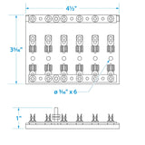 Seachoice 6-Gang Fuse and Terminal Block, Brass Clips and Contacts, SFE 20 Amp of 3AG Fuse - 13441 - official Seachoice product image 2